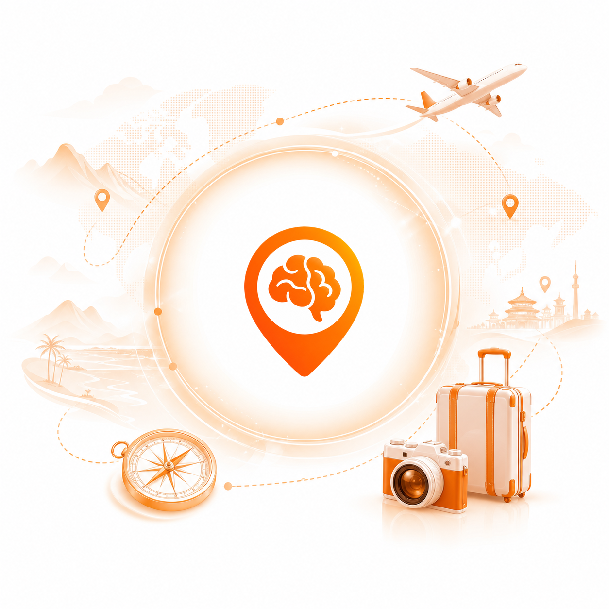 TripMind 品牌与旅行路线插画